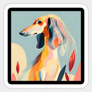 Saluki in 80's Sticker